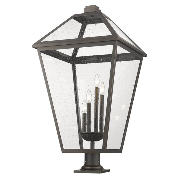 Z-Lite Talbot 4 Light Outdoor Pier Mounted Fixture, Oil Rubbed Bronze And Seedy 579PHXLXR-533PM-ORB - main